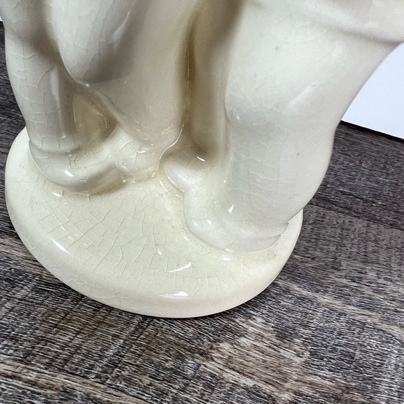 Vintage 1950s Cream Girl & Boy Vase Planter Shawnee Pottery crazed Cottage - Picture 3 of 11